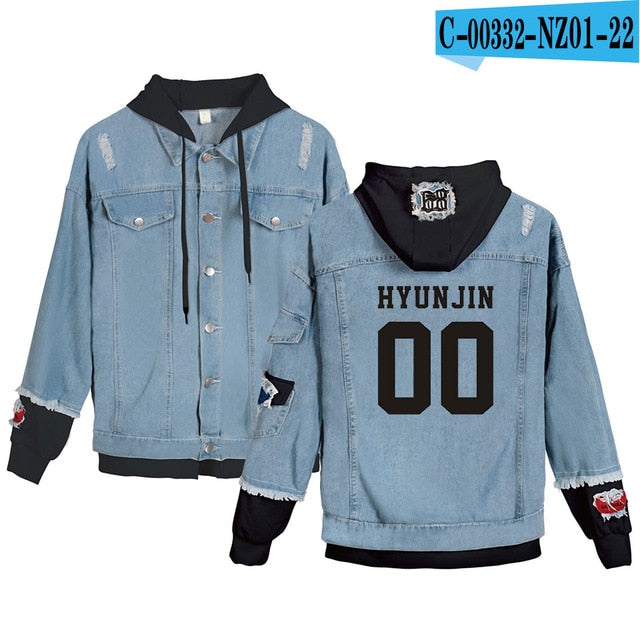 HOT Sale Stray Kids Yellow Wood Jacket Fashion Denim Jacket Women Spring And Autumn Casual Women Slim Denim Jacket