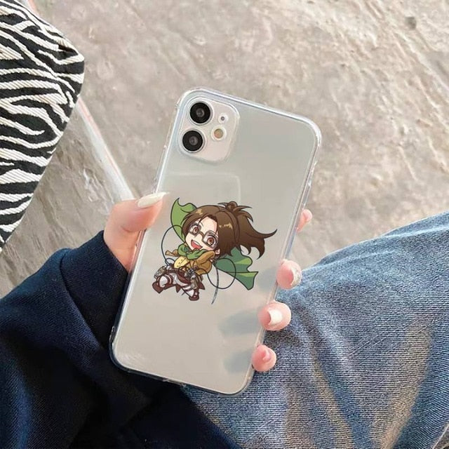 Hot Anime Attack On Titan Phone Case Transparent for iPhone 11 12 mini pro XS MAX 8 7 6 6S Plus X 5S SE 2020 XR