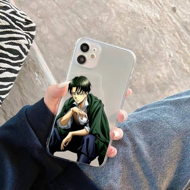 Hot Anime Attack On Titan Phone Case Transparent for iPhone 11 12 mini pro XS MAX 8 7 6 6S Plus X 5S SE 2020 XR