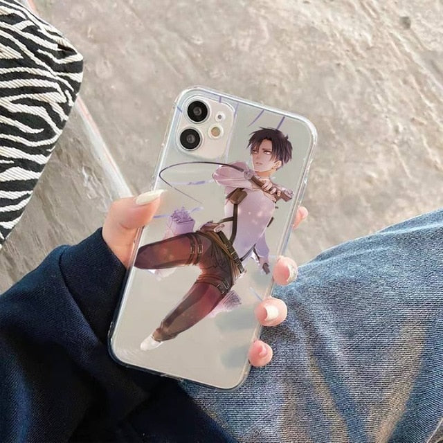 Hot Anime Attack On Titan Phone Case Transparent for iPhone 11 12 mini pro XS MAX 8 7 6 6S Plus X 5S SE 2020 XR