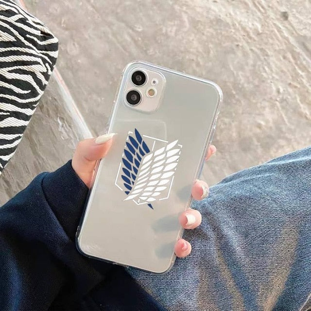 Hot Anime Attack On Titan Phone Case Transparent for iPhone 11 12 mini pro XS MAX 8 7 6 6S Plus X 5S SE 2020 XR