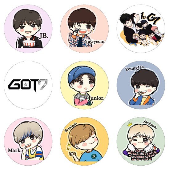 Hot sale 5pcs16mm20mm25mm GOT7 With  Korea POP Star Handmade Photo Glass Drop Style Cabochons Jewelry Accessories