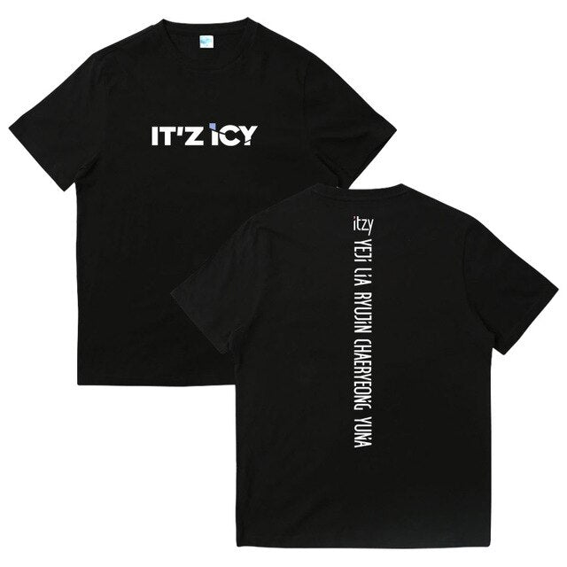 ITZY combination album IT'z ICY surrounding summer loose clothes Kpop short-sleeved Round Collar printing men and women T-shirt