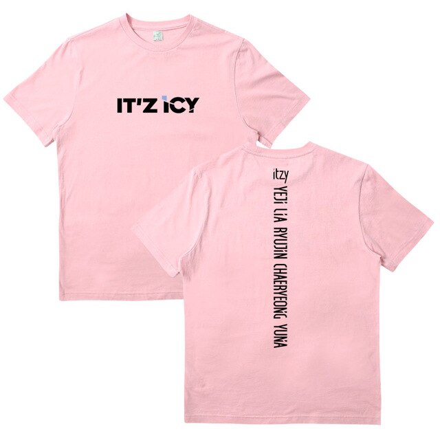ITZY combination album IT'z ICY surrounding summer loose clothes Kpop short-sleeved Round Collar printing men and women T-shirt