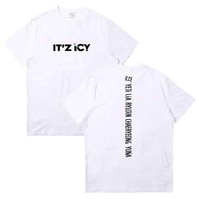ITZY combination album IT'z ICY surrounding summer loose clothes Kpop short-sleeved Round Collar printing men and women T-shirt