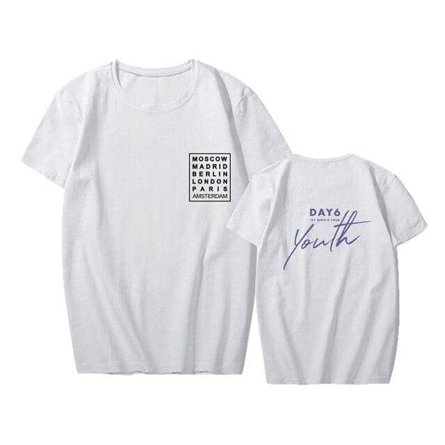 Kpop Newest K-pop DAY6 <Youth in EUROPE> Concert Supporting T-shirt Fashion Kpop DAY6 Short Sleeve Tshirt Summer Cotton Tops Fans Collection that you'll fall in love with. At an affordable price at KPOPSHOP, We sell a variety of K-pop DAY6 <Youth in EUROPE> Concert Supporting T-shirt Fashion Kpop DAY6 Short Sleeve Tshirt Summer Cotton Tops Fans Collection with Free Shipping.