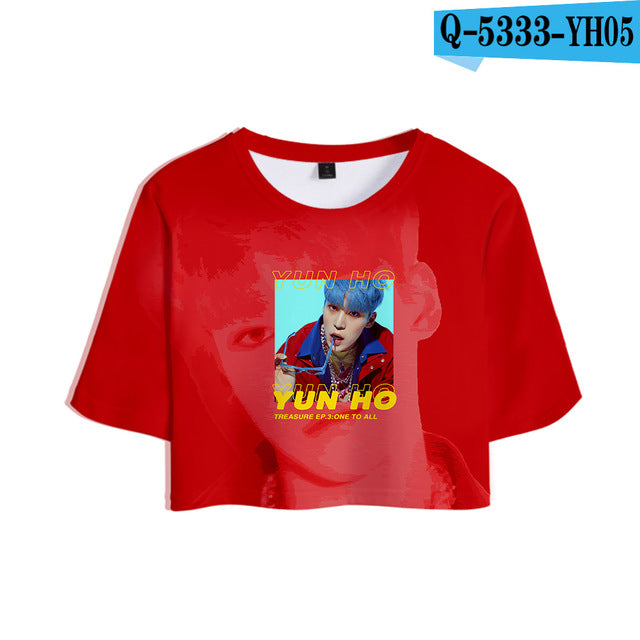 KPOP ATEEZ NEW Album TREASURE EP.3 : One To All Tops Crops Girl t-shirt Short Women Sexy Sale - Kpopshop
