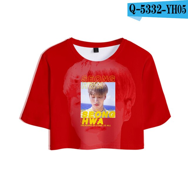 KPOP ATEEZ NEW Album TREASURE EP.3 : One To All Tops Crops Girl t-shirt Short Women Sexy Sale - Kpopshop