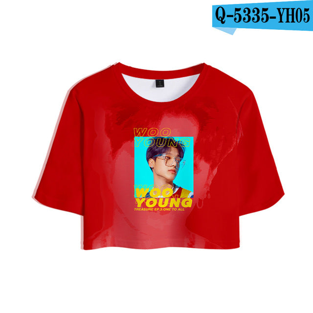 KPOP ATEEZ NEW Album TREASURE EP.3 : One To All Tops Crops Girl t-shirt Short Women Sexy Sale - Kpopshop
