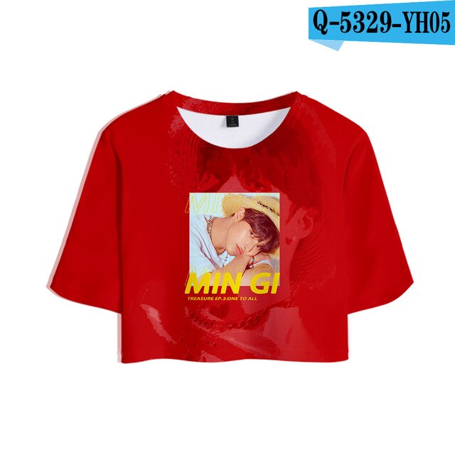 KPOP ATEEZ NEW Album TREASURE EP.3 : One To All Tops Crops Girl t-shirt Short Women Sexy Sale - Kpopshop