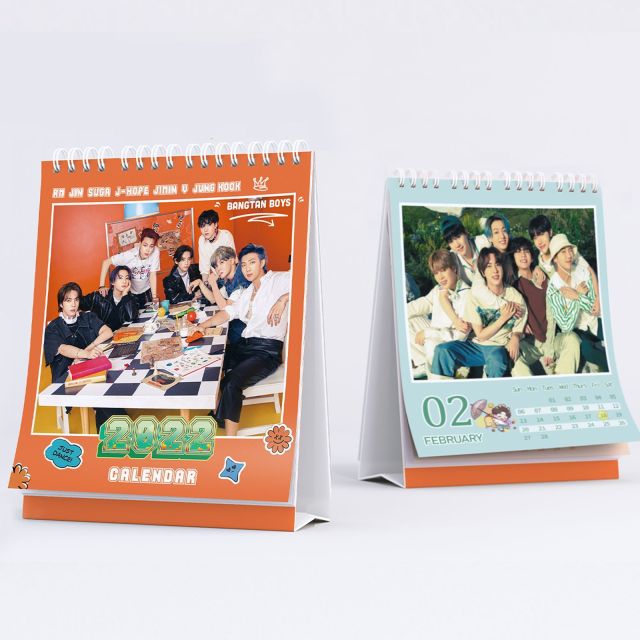KPOP Bangtan Boys BIACKPINK 2022 Desk Calendar Calendar Yellow Calendar Cosplay Gift JUNGKOOK JIMIN JK SUGA Fans Collection