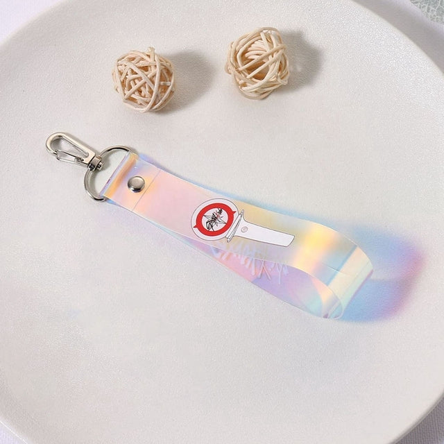 KPOP Boys Group Stray Kids Colorful Laser Name Strip Multi-color Mobile Phone Lanyard Pendant Backpack Zipper Keychain Gift