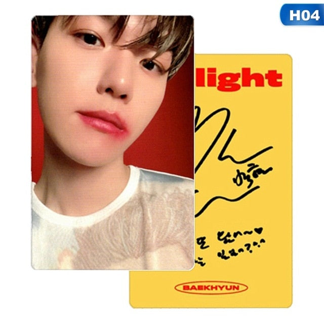 KPOP EXO BAEKHYUN Delight Album LOMO Cards Fashion Self Made Paper Photo Card Photocard Autograph