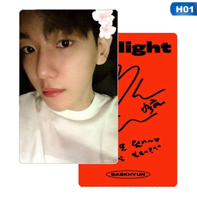 KPOP EXO BAEKHYUN Delight Album LOMO Cards Fashion Self Made Paper Photo Card Photocard Autograph