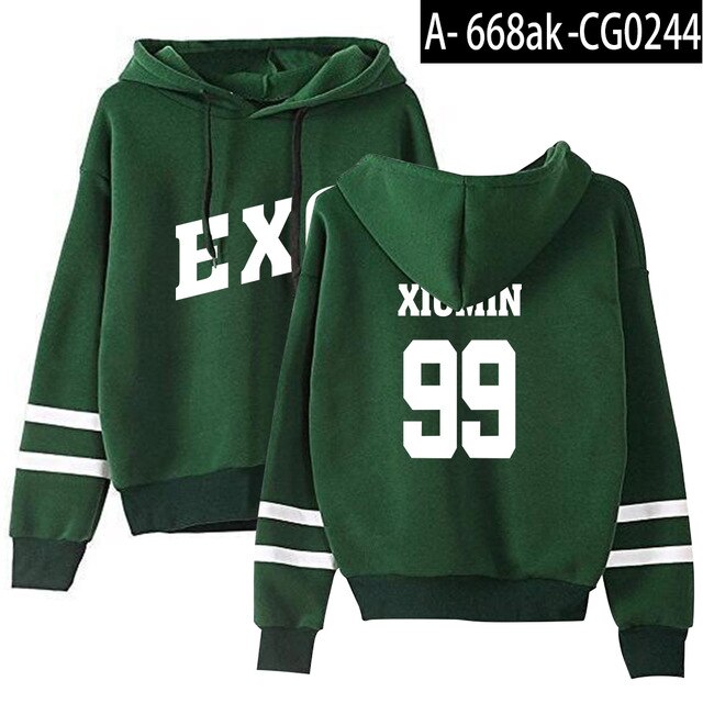 KPOP EXO Hoodies Women/Men Casual Tracksuit Loose Hoodie Sweatshirt Number Printed Korean Soft Cotton Hoodies