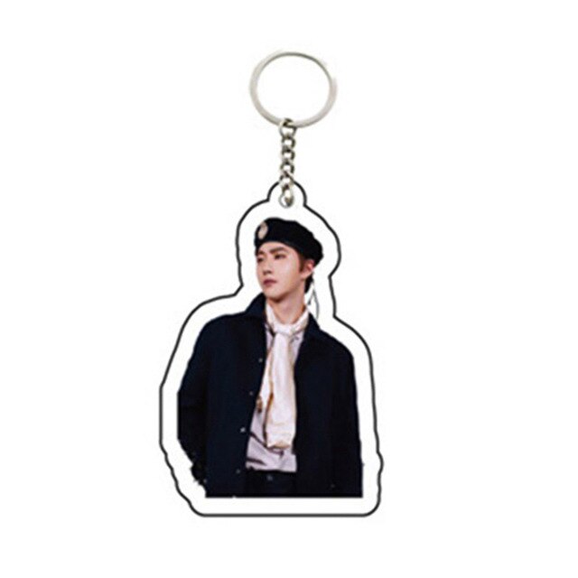 KPOP EXO Keychain 5th Album Don't Mess Up My Tempo Chains Keyring Accessories Acrylic Key Ring Jewelry Gift for Women Men