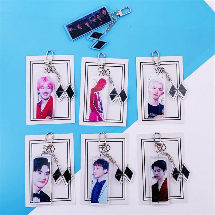 KPOP EXO Square KeyChain Keyring Exploration OBSESSION Bag Accessories XIUMIN SUHO LAY BAEKHYUN CHEN CHANYEOL KAI SEHUN D.O.