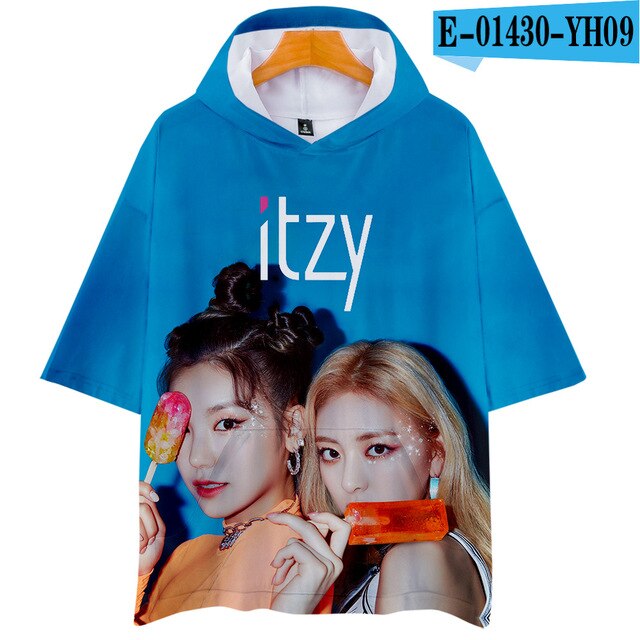 KPOP ITZY DALLA DALLA YEJI Lia RYUJIN CHAERYEONG YUNA 3D print Hooded Men/Women Harajuku hoodie Short sleeve hooded Clothes