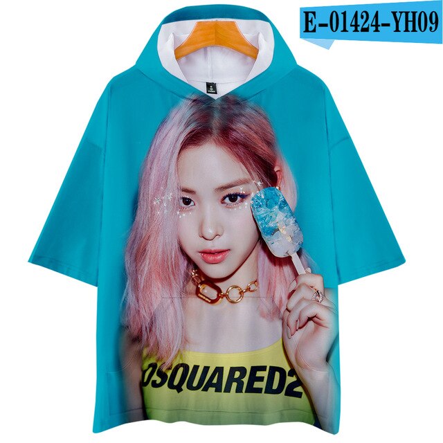 KPOP ITZY DALLA DALLA YEJI Lia RYUJIN CHAERYEONG YUNA 3D print Hooded Men/Women Harajuku hoodie Short sleeve hooded Clothes