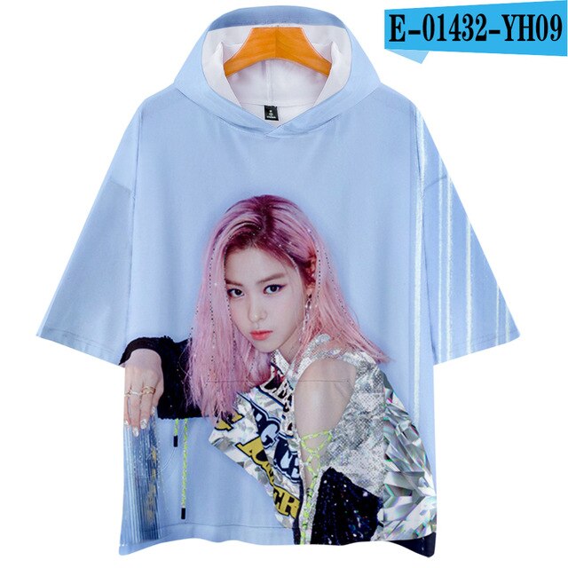 KPOP ITZY DALLA DALLA YEJI Lia RYUJIN CHAERYEONG YUNA 3D print Hooded Men/Women Harajuku hoodie Short sleeve hooded Clothes