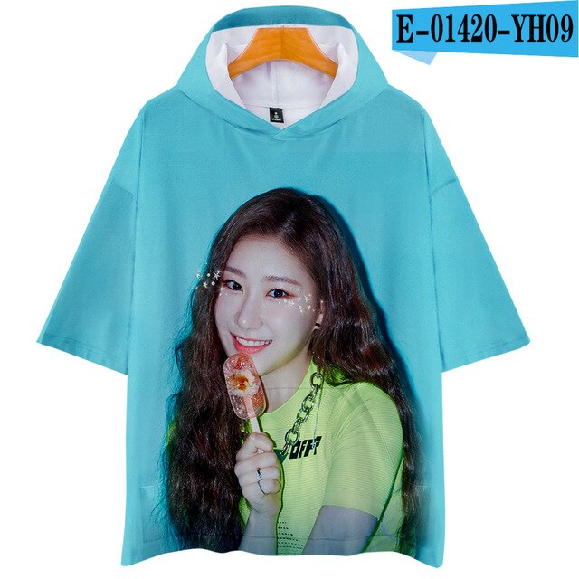 KPOP ITZY DALLA DALLA YEJI Lia RYUJIN CHAERYEONG YUNA 3D print Hooded Men/Women Harajuku hoodie Short sleeve hooded Clothes