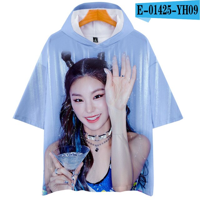 KPOP ITZY DALLA DALLA YEJI Lia RYUJIN CHAERYEONG YUNA 3D print Hooded Men/Women Harajuku hoodie Short sleeve hooded Clothes