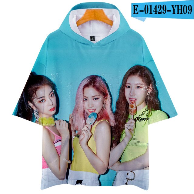 KPOP ITZY DALLA DALLA YEJI Lia RYUJIN CHAERYEONG YUNA 3D print Hooded Men/Women Harajuku hoodie Short sleeve hooded Clothes
