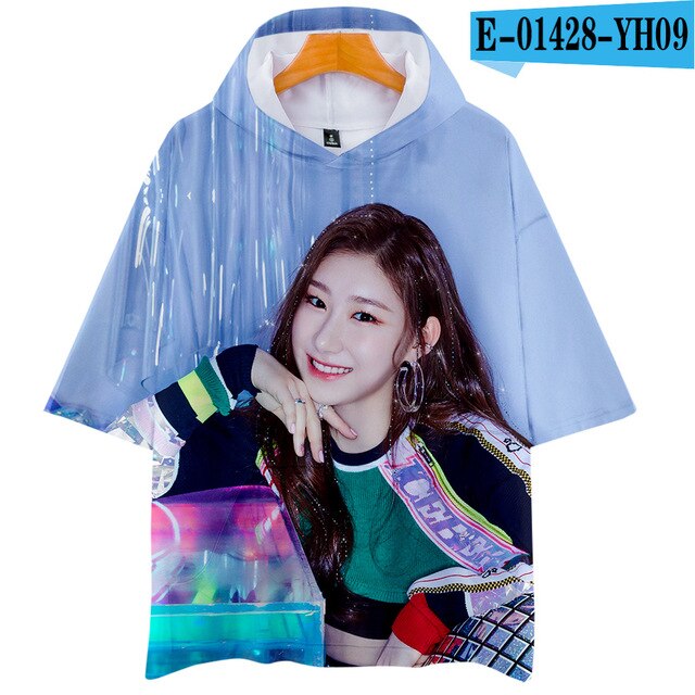 KPOP ITZY DALLA DALLA YEJI Lia RYUJIN CHAERYEONG YUNA 3D print Hooded Men/Women Harajuku hoodie Short sleeve hooded Clothes
