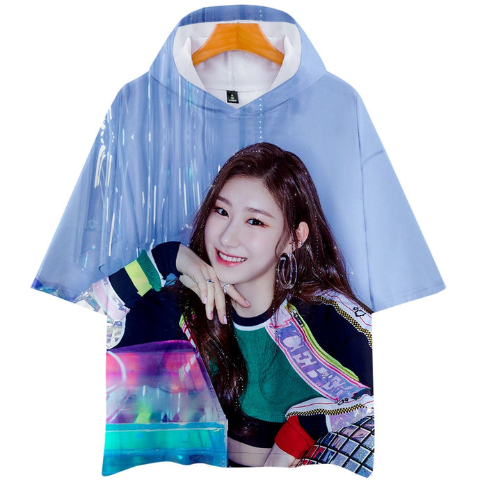 KPOP ITZY DALLA DALLA YEJI Lia RYUJIN CHAERYEONG YUNA 3D print Hooded Men/Women Harajuku hoodie Short sleeve hooded Clothes