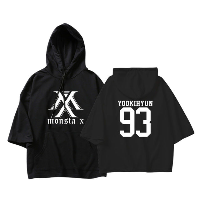 KPOP Korean MONSTA X I.M WONHO MINHYUK Loose Three Quarter Pullovers Hoode new Fans - Kpopshop