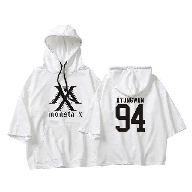 KPOP Korean MONSTA X I.M WONHO MINHYUK Loose Three Quarter Pullovers Hoode new Fans - Kpopshop