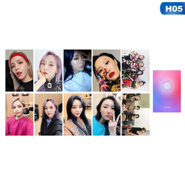MAMAMOO Postcard PHOTO cards k-pop lyrics Postcard 10 pcs greeting LOMO k pop Photocard Album Starry night PURPLE