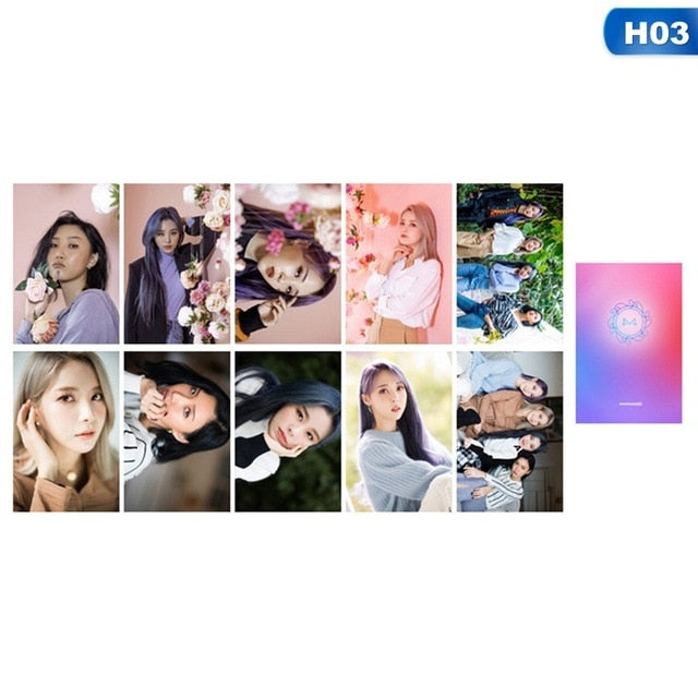 MAMAMOO Postcard PHOTO cards k-pop lyrics Postcard 10 pcs greeting LOMO k pop Photocard Album Starry night PURPLE