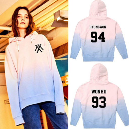 KPOP MONSTA X Concert With The Same Hoodie Thin Men And Women Spring And Gradient Coat - Kpopshop
