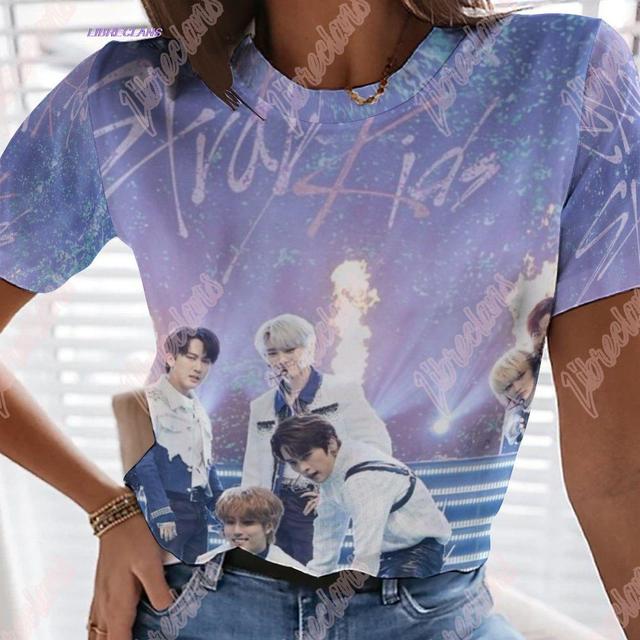 KPOP Stray Kids T Shirt Women StrayKids MINHO JISUNG WOOJIN CHANGBIN FELIX Korean Streetwear