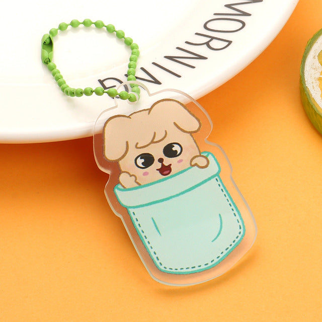KPOP Stray Kids Cartoon Keychain for Women Men StrayKids Fashion Acrylic Key Ring Holder