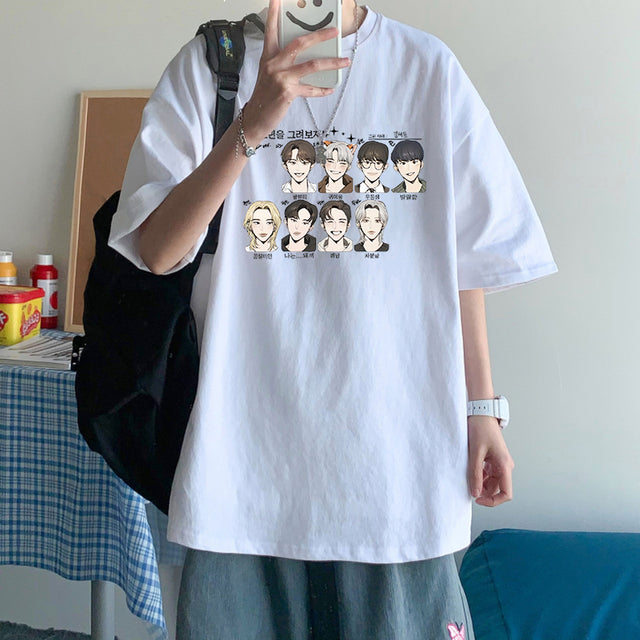 KPOP Stray Kids Singer T Shirt Men Fashion Streetwear StrayKids Letter Graphic Summer Y2K Oversize O-neck Short Sleeve