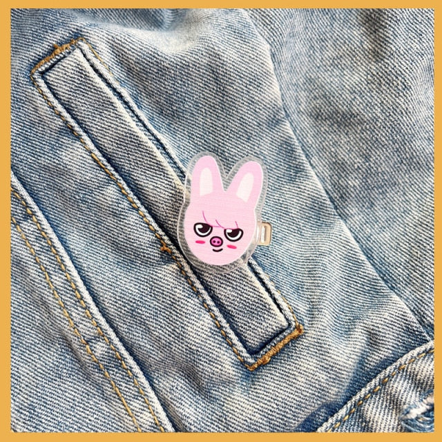 KPOP Stray Kids Skzoo Cartoon Acrylic PP Clip Pendant Jewelry K-POP StrayKids Student Gifts
