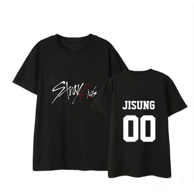 KPOP Stray Kids T Shirt Women Casual Short Sleeve Vogue Clothes Streetwear Tee Shirt Femme Bangchan Jeongin Felix Woojin