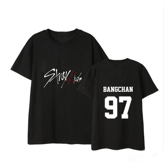 KPOP Stray Kids T Shirt Women Casual Short Sleeve Vogue Clothes Streetwear Tee Shirt Femme Bangchan Jeongin Felix Woojin