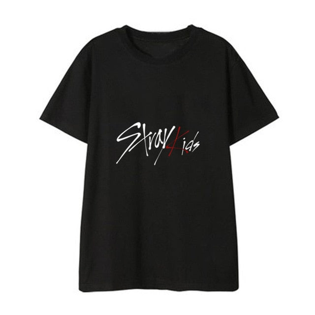 KPOP Stray Kids T Shirt Women Casual Short Sleeve Vogue Clothes Streetwear Tee Shirt Femme Bangchan Jeongin Felix Woojin