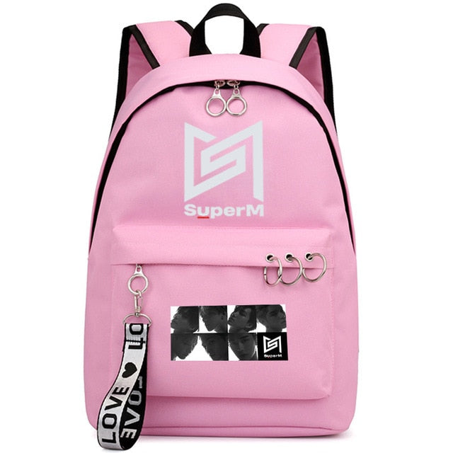 KPOP Super M  Backpack Stationery KAI LUCAS TAEMIN TAEYONG BAEKHYUN TEN MARK BackPack School Bag