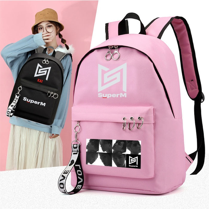 KPOP Super M  Backpack Stationery KAI LUCAS TAEMIN TAEYONG BAEKHYUN TEN MARK BackPack School Bag