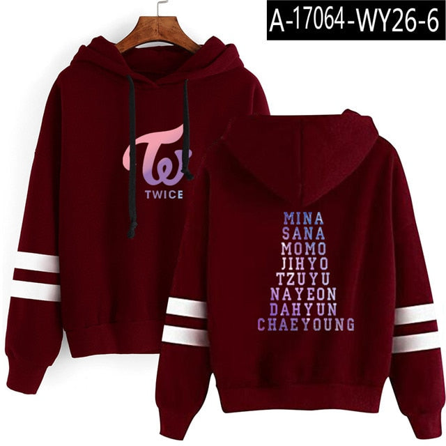 KPOP TWICE Hoodies Men Women Long Sleeve Pullover Sweatshirt