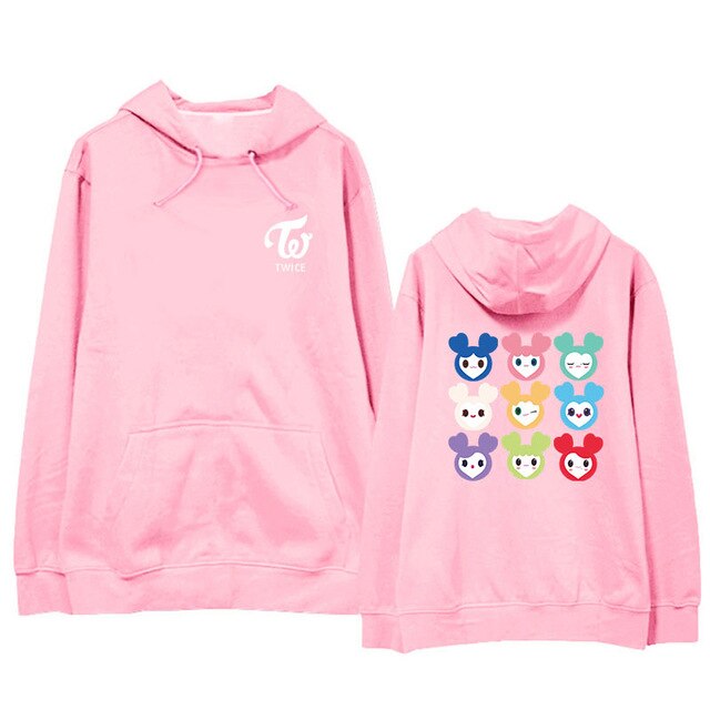 KPOP TWICE LOVELYS Album Hoodie Hip Hop Casual Loose Hooded Clothes Pullover