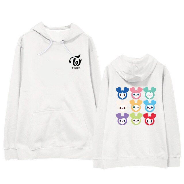 KPOP TWICE LOVELYS Album Hoodie Hip Hop Casual Loose Hooded Clothes Pullover