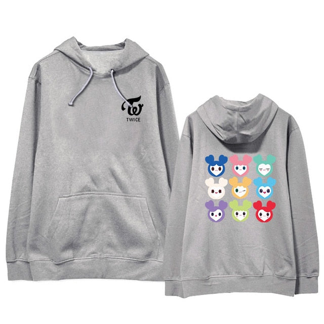 KPOP TWICE LOVELYS Album Hoodie Hip Hop Casual Loose Hooded Clothes Pullover Long Sleeve Sweatshirt tshirts - Kpopshop