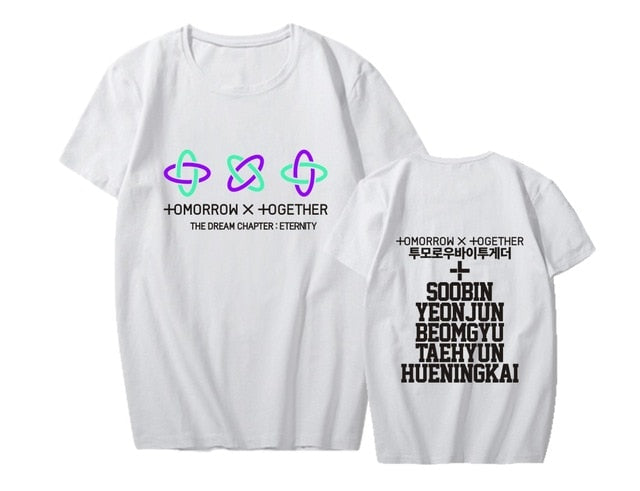 KPOP TXT 2nd Mini Album <The Dream Chapter: ETERNITY> Support T-shirt Tomorrow X Together Short Sleeve Tshirt Summer Loose Tops