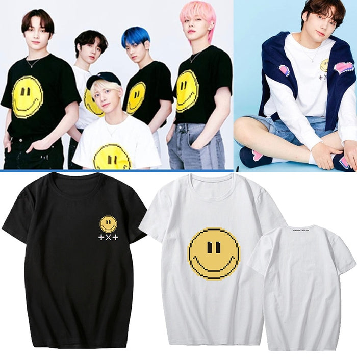 KPOP TXT 3rd Mini Album MINISODE1:BLUE HOUR Support T-shirt Uniform TOMORROW X TOGETHER Short Sleeve Tshirt Top Fan Collection
