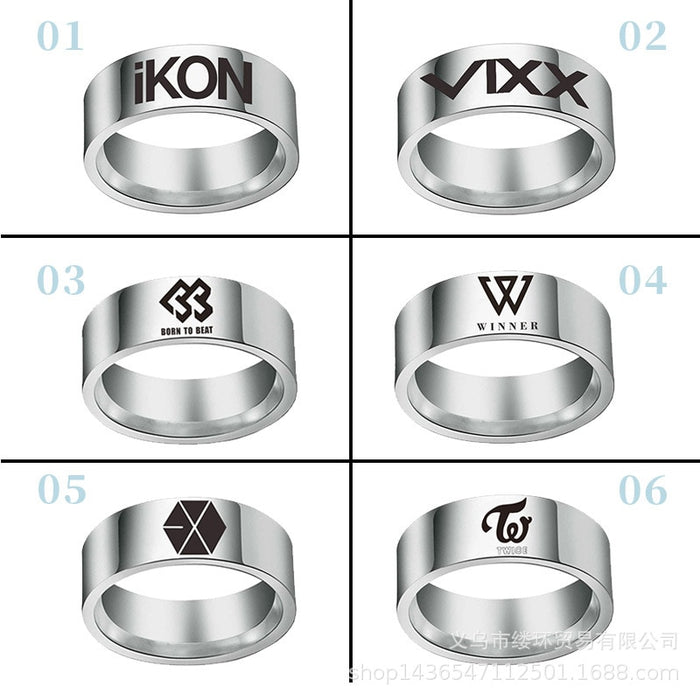KPOP Wanna One Ring BAP SHINee Block.b Vixx Astro Straykids vixx got7 Finger Rings ring Bigbang